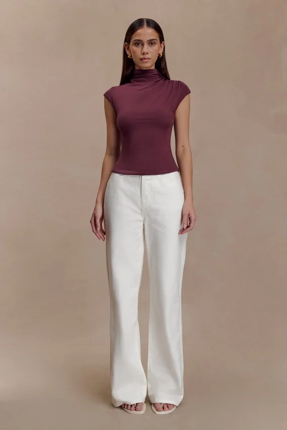 Freesia High Neck Sleeveless Top – Mahogany Freesia High Neck Sleeveless Top – Mahogany