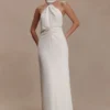 Freja Halter Maxi Dress With Hardware – Blush Ivory Freja Halter Maxi Dress With Hardware – Blush Ivory