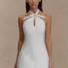 Freya Halter Bow Mini Dress – Ivory Freya Halter Bow Mini Dress – Ivory