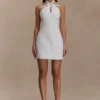 Freya Halter Bow Mini Dress – Ivory Freya Halter Bow Mini Dress – Ivory