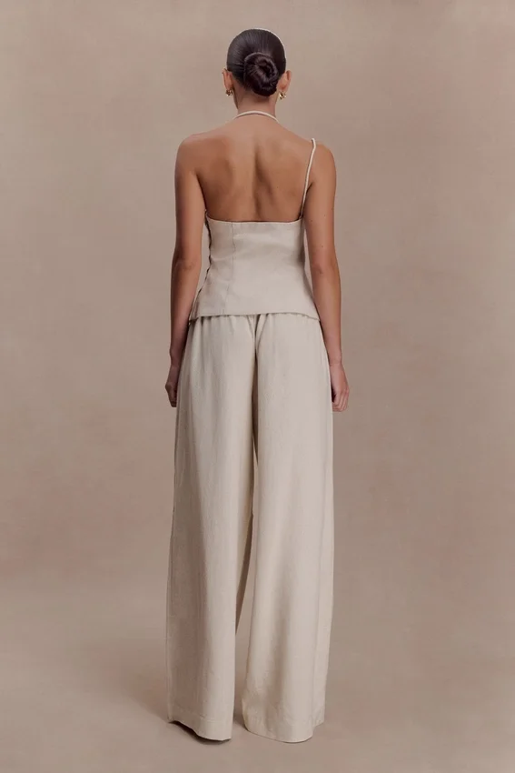 Gabby Straight Leg Linen Pants – Natural Gabby Straight Leg Linen Pants – Natural