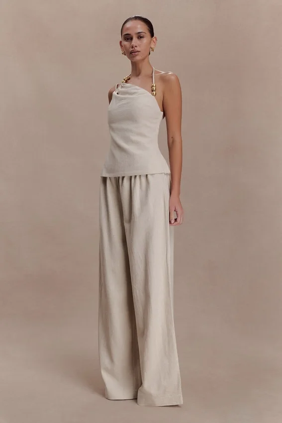 Gabby Straight Leg Linen Pants – Natural Gabby Straight Leg Linen Pants – Natural
