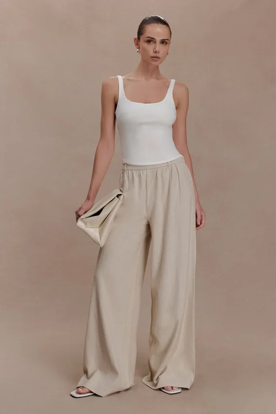 Gabby Straight Leg Linen Pants – Natural Gabby Straight Leg Linen Pants – Natural
