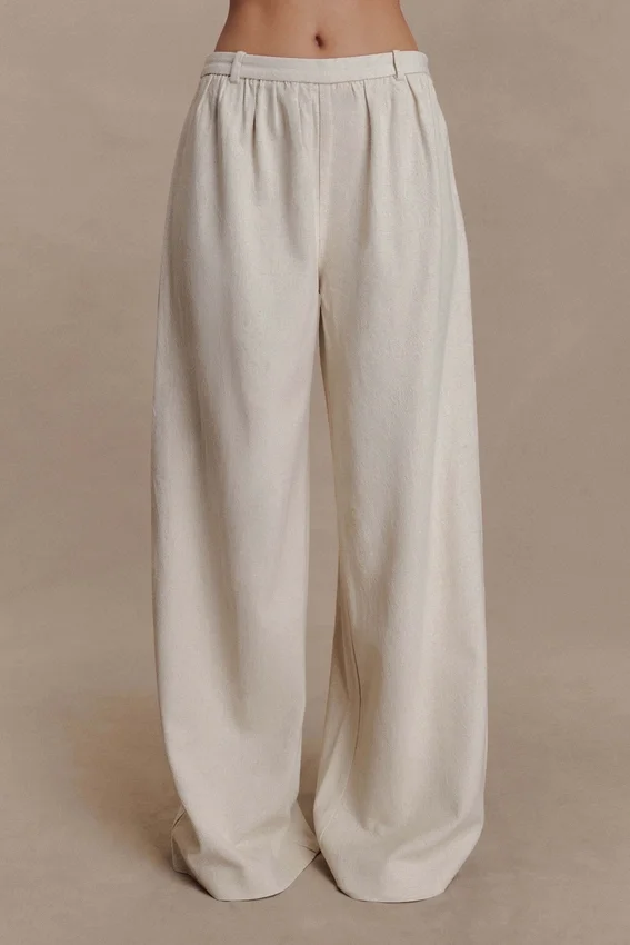 Gabby Straight Leg Linen Pants – Natural Gabby Straight Leg Linen Pants – Natural