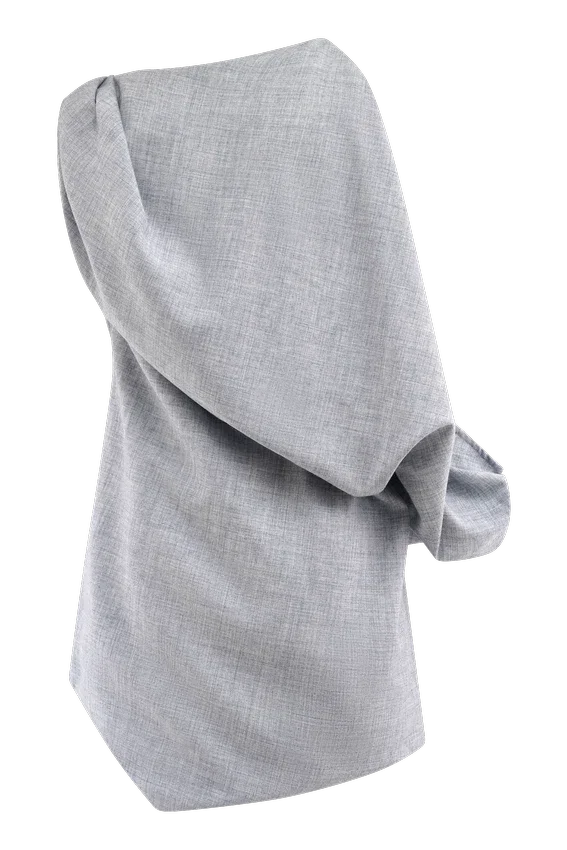 Gabriella Draped Mini Dress – Charcoal Blue Marle Gabriella Draped Mini Dress – Charcoal Blue Marle