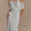 Gabrielle Slinky And Mesh Maxi Dress – White Gabrielle Slinky And Mesh Maxi Dress – White