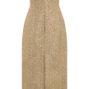 Gala Strapless Tweed Midi Dress – Gold Gala Strapless Tweed Midi Dress – Gold