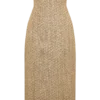 Gala Strapless Tweed Midi Dress – Gold Gala Strapless Tweed Midi Dress – Gold