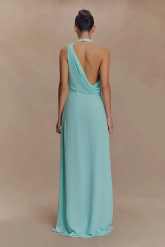 Galia Cowl Neck Maxi Dress – Lagoon