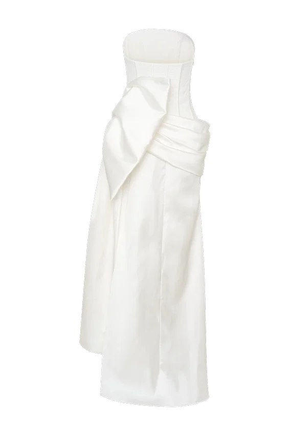 Galia Satin Corset Gown – White Galia Satin Corset Gown – White
