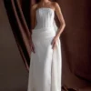 Galia Satin Corset Gown – White Galia Satin Corset Gown – White