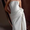 Galia Satin Corset Gown – White Galia Satin Corset Gown – White