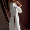 Galia Satin Corset Gown – White Galia Satin Corset Gown – White