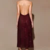 Genie Diamante Halter Midi Dress – Mahogany Genie Diamante Halter Midi Dress – Mahogany