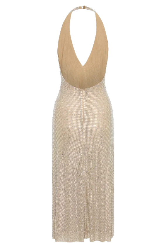 Genie Diamante Halter Midi Dress – Nude Genie Diamante Halter Midi Dress – Nude