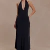 Genie Slinky Halter Midi Dress – Black Genie Slinky Halter Midi Dress – Black