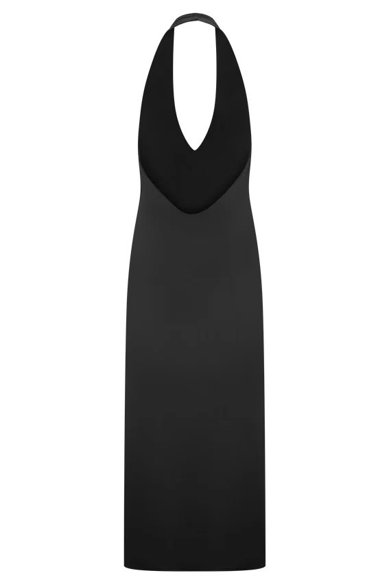 Genie Slinky Halter Midi Dress – Black Genie Slinky Halter Midi Dress – Black