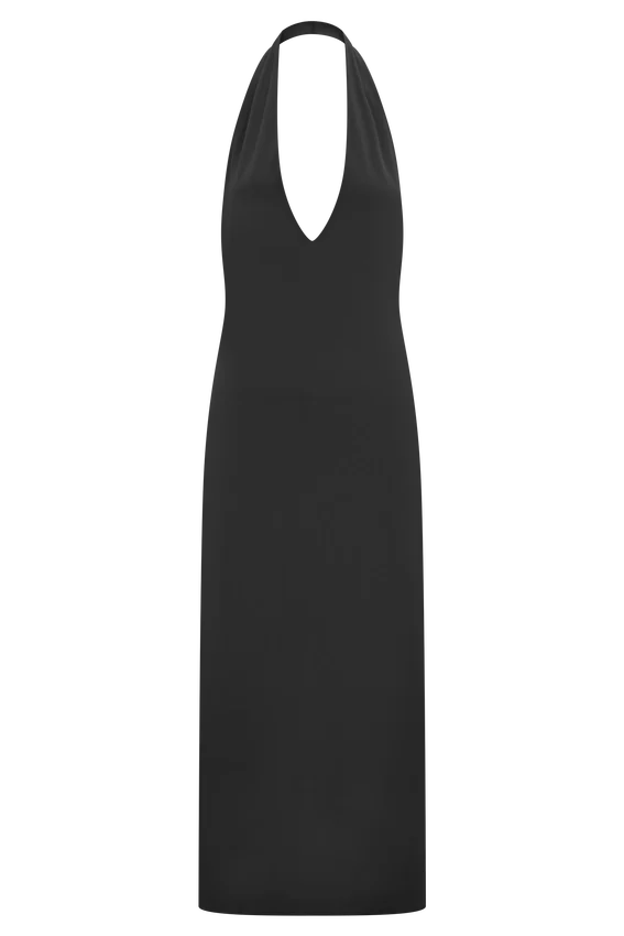 Genie Slinky Halter Midi Dress – Black Genie Slinky Halter Midi Dress – Black
