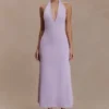 Genie Slinky Halter Midi Dress – Lilac Genie Slinky Halter Midi Dress – Lilac