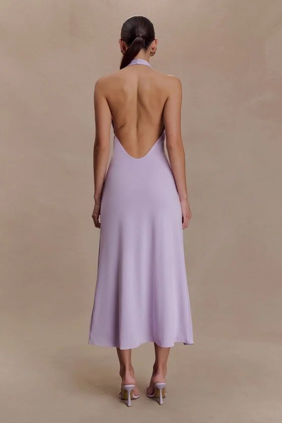Genie Slinky Halter Midi Dress – Lilac Genie Slinky Halter Midi Dress – Lilac
