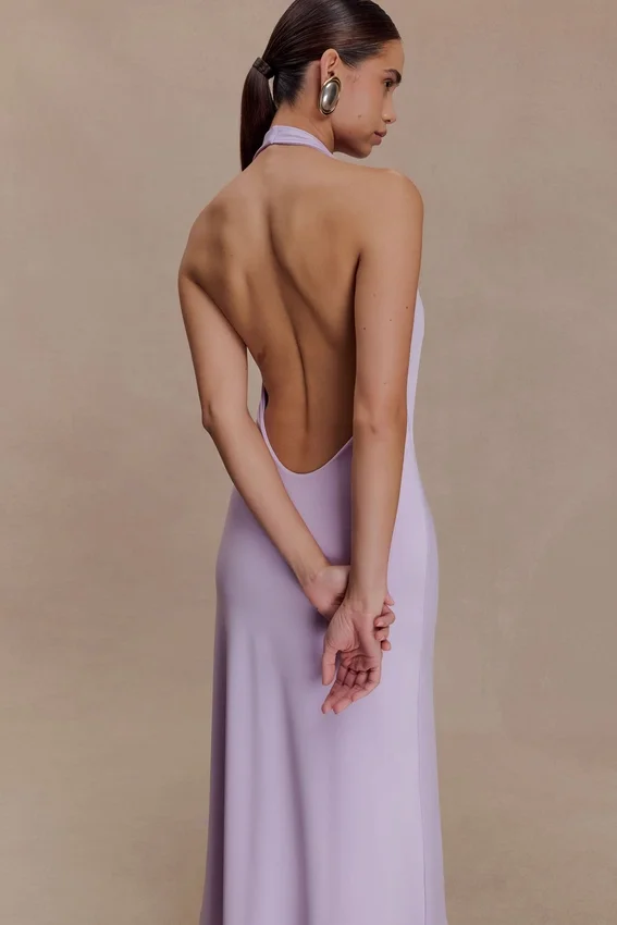 Genie Slinky Halter Midi Dress – Lilac Genie Slinky Halter Midi Dress – Lilac