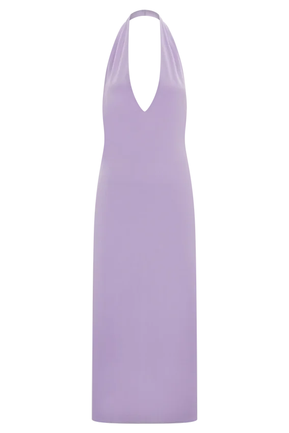 Genie Slinky Halter Midi Dress – Lilac Genie Slinky Halter Midi Dress – Lilac