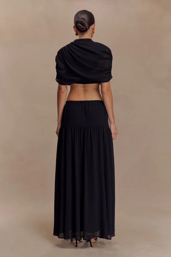 Georgina Chiffon Midi Dress – Black Georgina Chiffon Midi Dress – Black