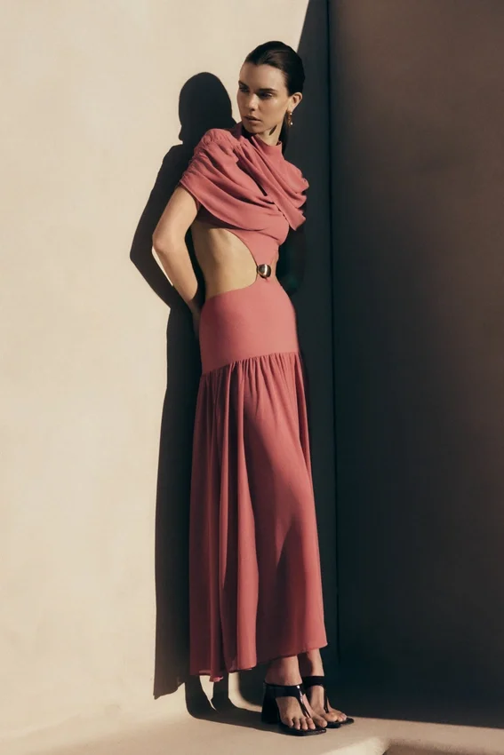 Georgina Chiffon Midi Dress – Burnt Rose Georgina Chiffon Midi Dress – Burnt Rose