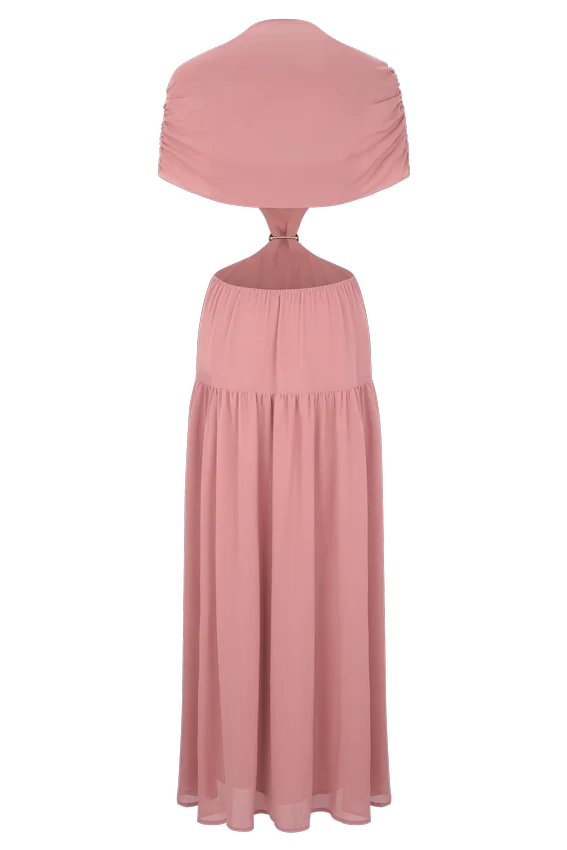 Georgina Chiffon Midi Dress – Burnt Rose Georgina Chiffon Midi Dress – Burnt Rose