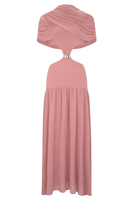 Georgina Chiffon Midi Dress – Burnt Rose Georgina Chiffon Midi Dress – Burnt Rose