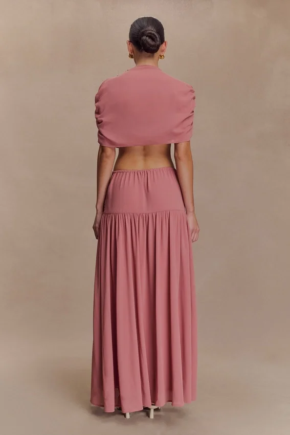 Georgina Chiffon Midi Dress – Burnt Rose Georgina Chiffon Midi Dress – Burnt Rose