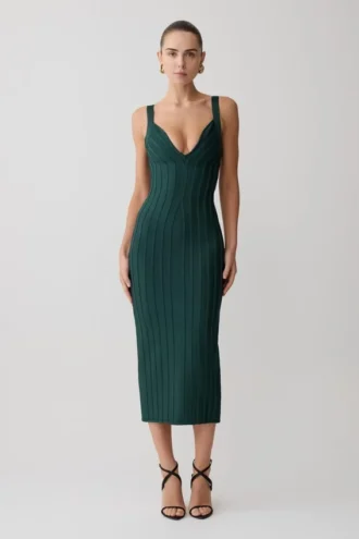 Gia Bandage Knit Midi Dress – Teal