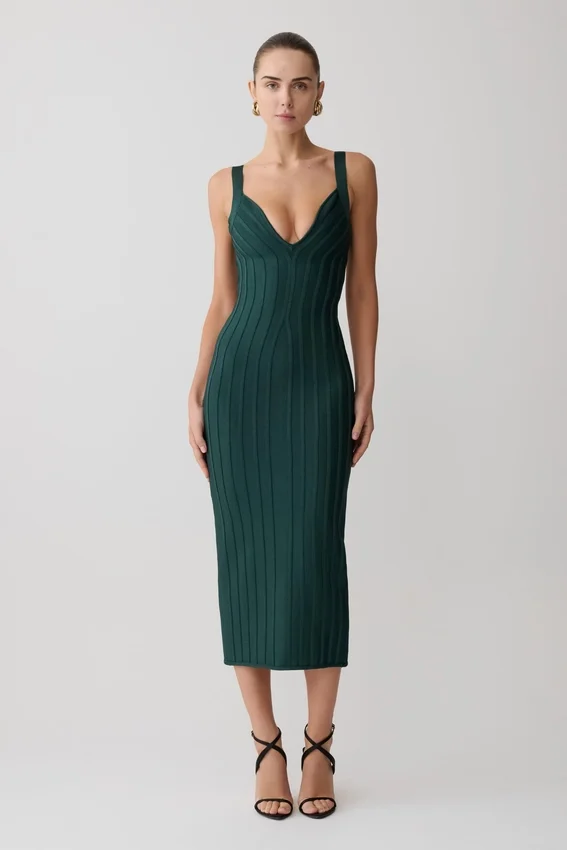 Gia Bandage Knit Midi Dress – Teal Gia Bandage Knit Midi Dress – Teal