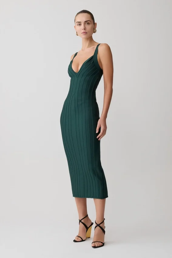 Gia Bandage Knit Midi Dress – Teal Gia Bandage Knit Midi Dress – Teal