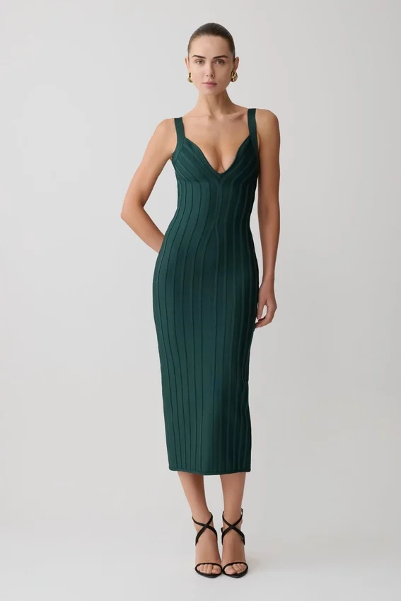 Gia Bandage Knit Midi Dress – Teal Gia Bandage Knit Midi Dress – Teal