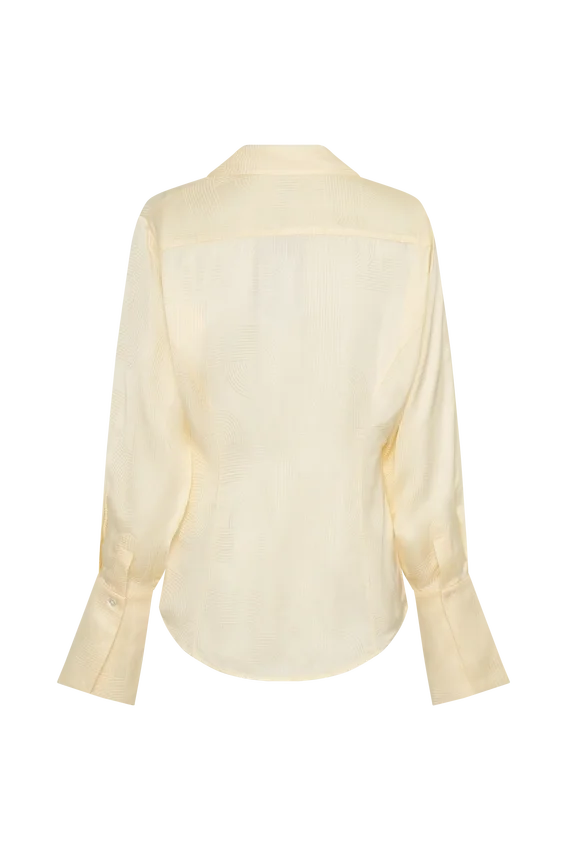 Gia Long Sleeve Satin Shirt – Buttermilk Gia Long Sleeve Satin Shirt – Buttermilk