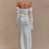 Giselle Off Shoulder Cowl Neck Maxi Dress – White Giselle Off Shoulder Cowl Neck Maxi Dress – White