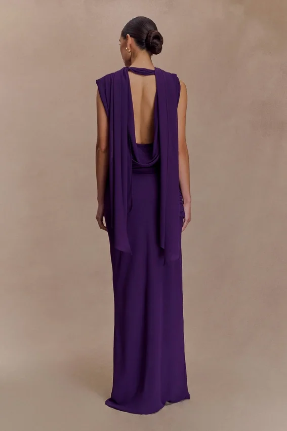 Giulia Chiffon Draped Maxi Dress – Purple Giulia Chiffon Draped Maxi Dress – Purple