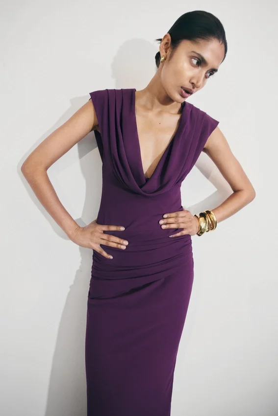 Giulia Chiffon Draped Maxi Dress – Purple Giulia Chiffon Draped Maxi Dress – Purple