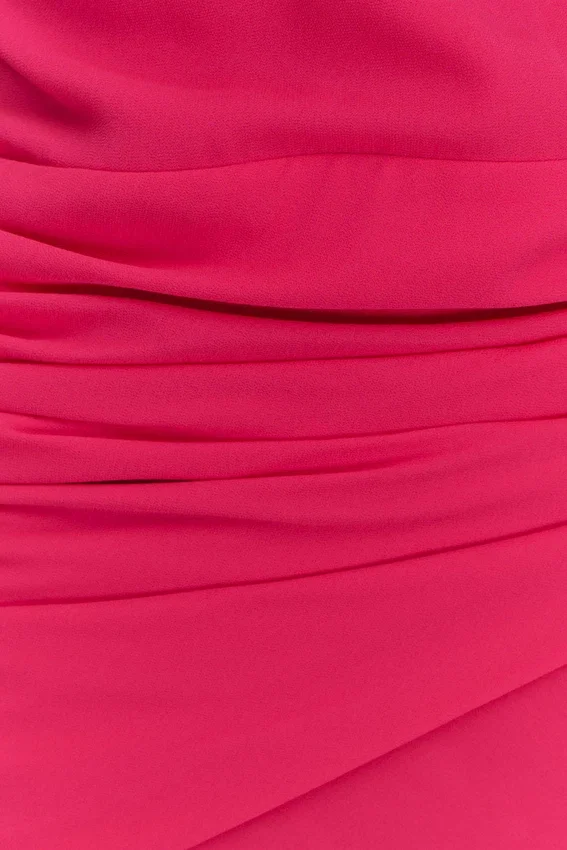 Giulia Chiffon Draped Mini Dress – Raspberry Giulia Chiffon Draped Mini Dress – Raspberry