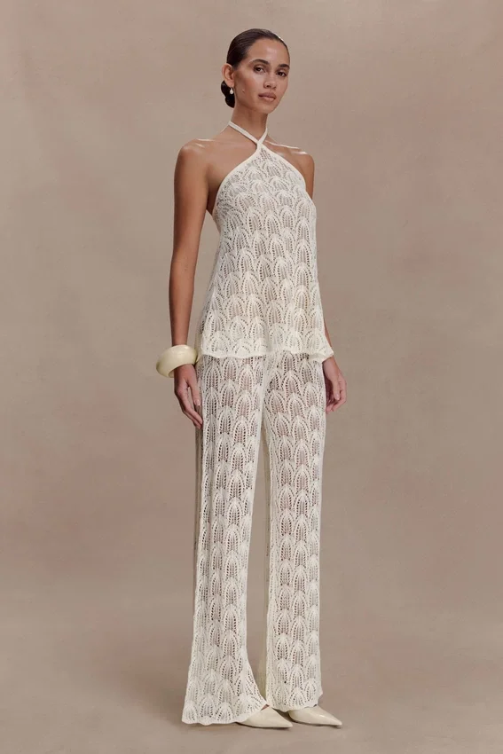 Corey Crochet Halter Neck Top – Ivory Corey Crochet Halter Neck Top – Ivory