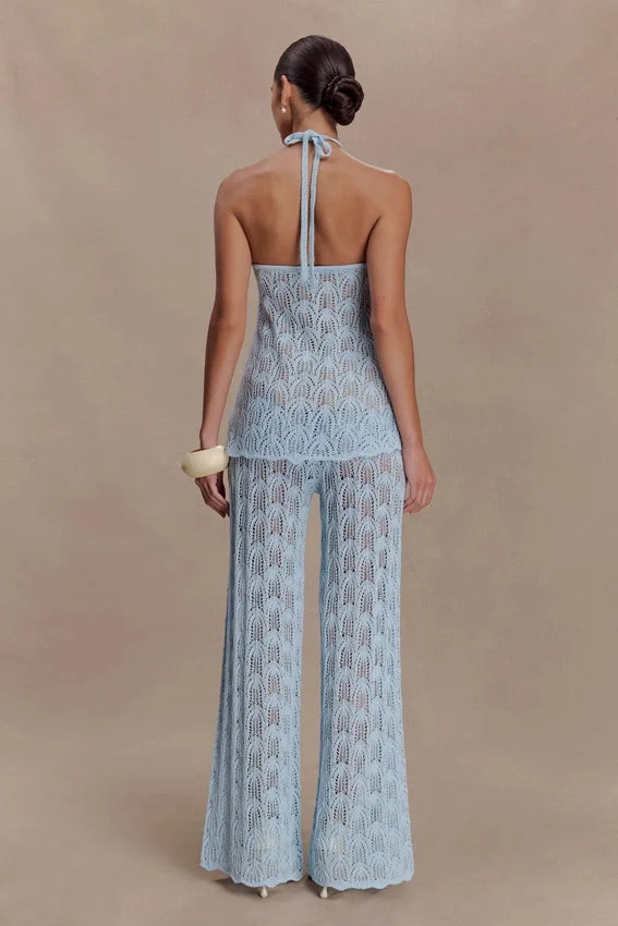 Corey Crochet Halter Neck Top – Light Blue Corey Crochet Halter Neck Top – Light Blue