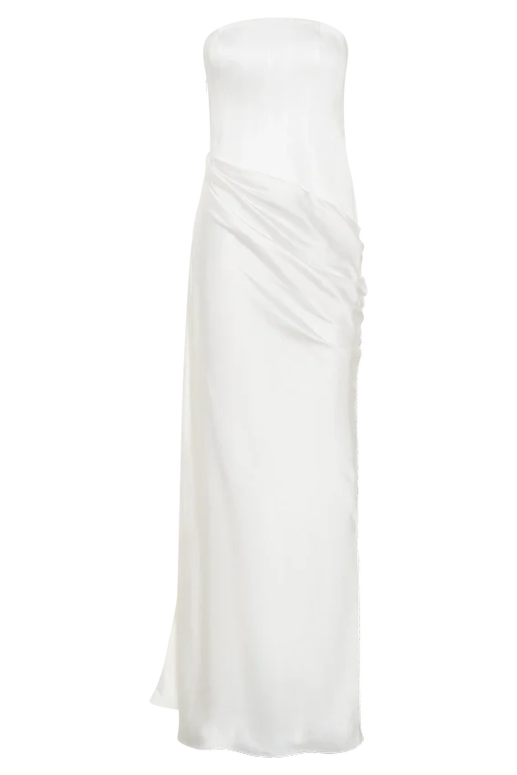 Grace Strapless Draped Waist Maxi Dress – Ivory Grace Strapless Draped Waist Maxi Dress – Ivory