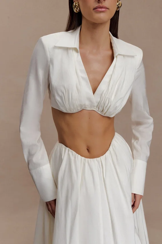 Greta Shirt Bra – White Greta Shirt Bra – White