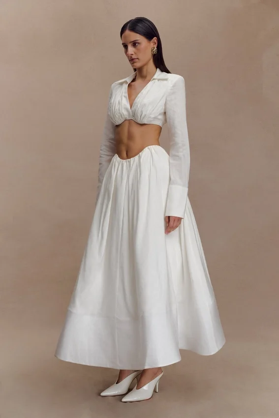 Greta Shirt Bra – White Greta Shirt Bra – White