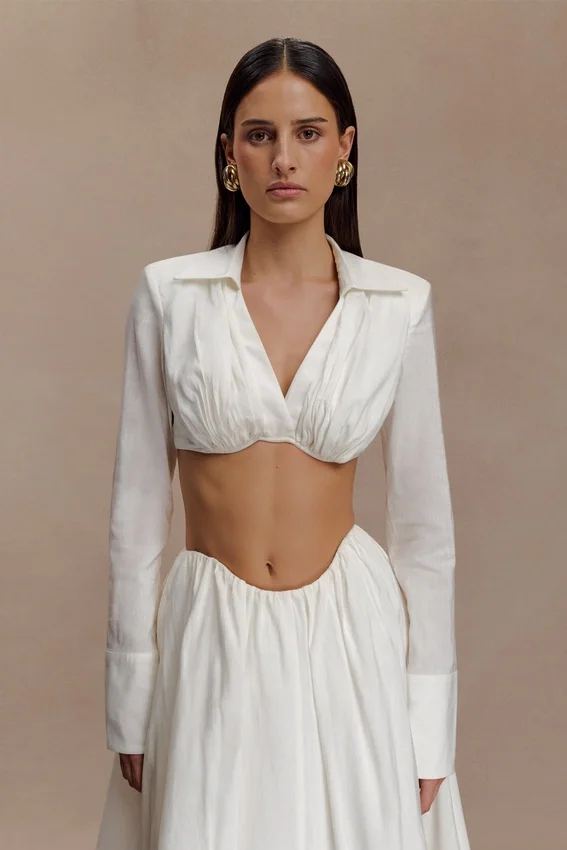 Greta Shirt Bra – White Greta Shirt Bra – White