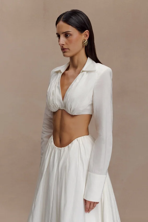 Greta Shirt Bra – White Greta Shirt Bra – White