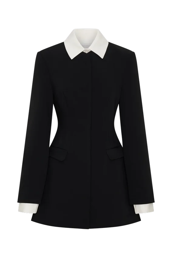 Gretchen Suiting Mini Dress – Black Gretchen Suiting Mini Dress – Black