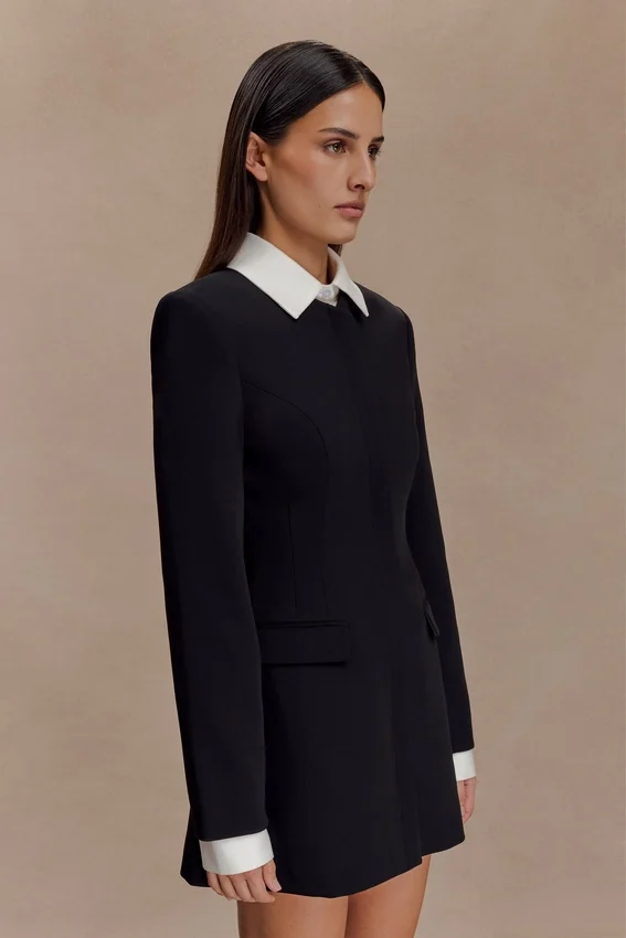 Gretchen Suiting Mini Dress – Black Gretchen Suiting Mini Dress – Black