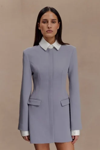 Gretchen Suiting Mini Dress – Grey